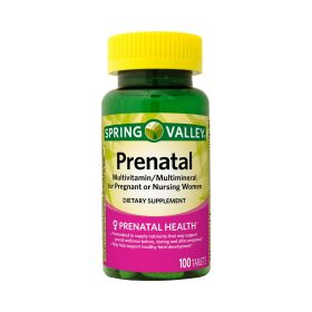 Spring Valley Prenatal Multivitamin/Multimineral Tablets Dietary Supplement;  100 Count