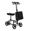 Folding Knee Scooter, Steerable Leg Walker with Bag and Dual Braking System, Crutch Alternative for Foot Injuries Ankles Surgery, Black