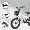 Kids Bike 16 inch for Boys & Girls with Training Wheels, Freestyle Kids' Bicycle with Bell,Basket and fender.