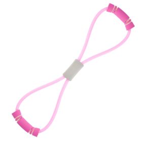 Foam Handle 8 Shape Elastic Band; Tension Band For Abdomen Waist Arm Leg Stretching; Fitness Training (Color: PINK, size: Strong)