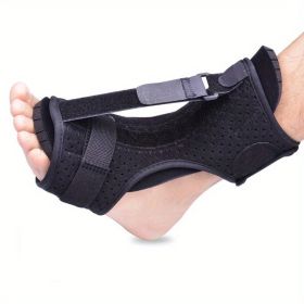 1pc Adjustable Foot Inversion Corrector; Plantar Fascia Foot Support Stabilizer; Night Splint Pain Relief (Color: BLACK)