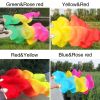 1pc Gradient-Color Dance Silk Fan; Veil Women Multicolor Long Folding Fan For Stage Performance Props Fan